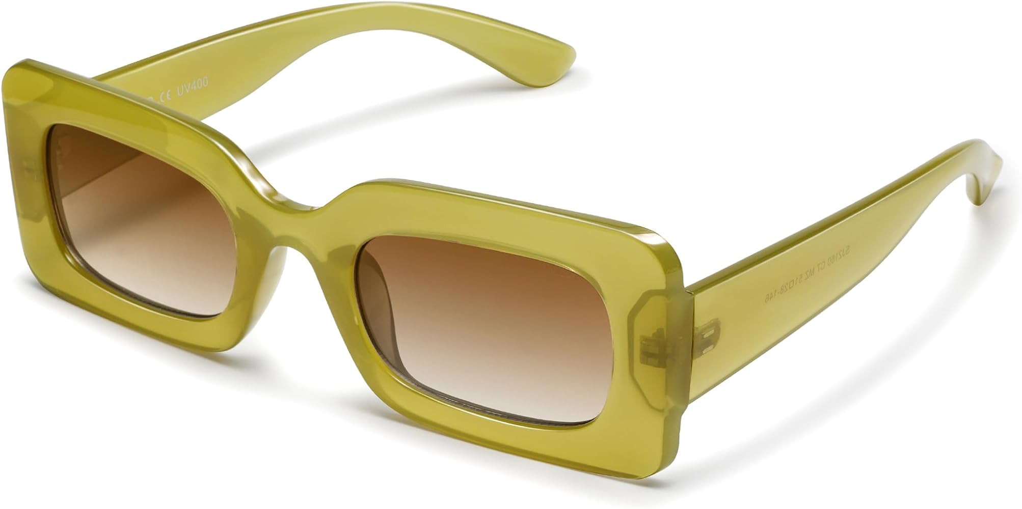 SOJOS Retro 90s Nude Rectangle Sunglasses Womens Mens Trendy Chunky Glasses | Amazon (US)