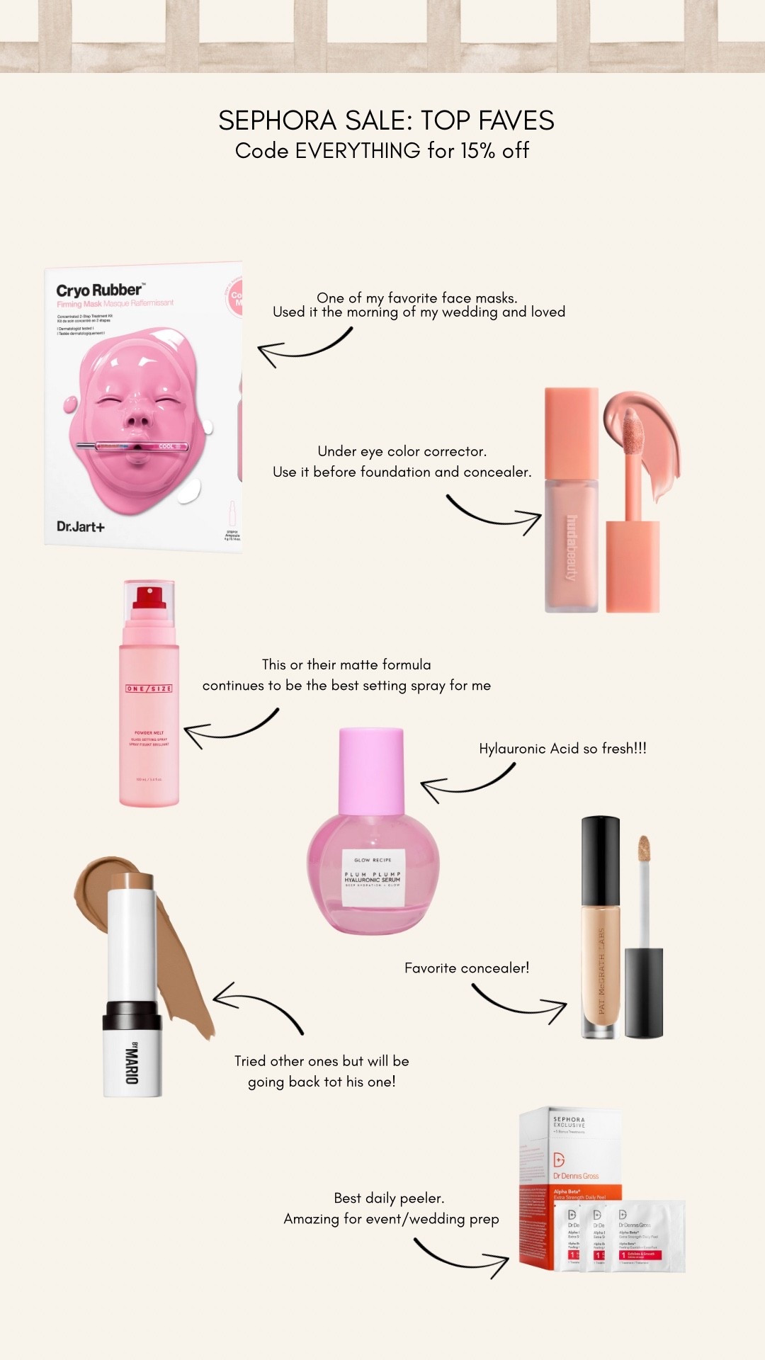 Some of my favorite beauty and skincare products. All on sale at Sephora. Use code EVERYTHING for 15% off! #sephorasale #beauty 

#LTKHoliday #LTKGiftGuide #LTKSaleAlert