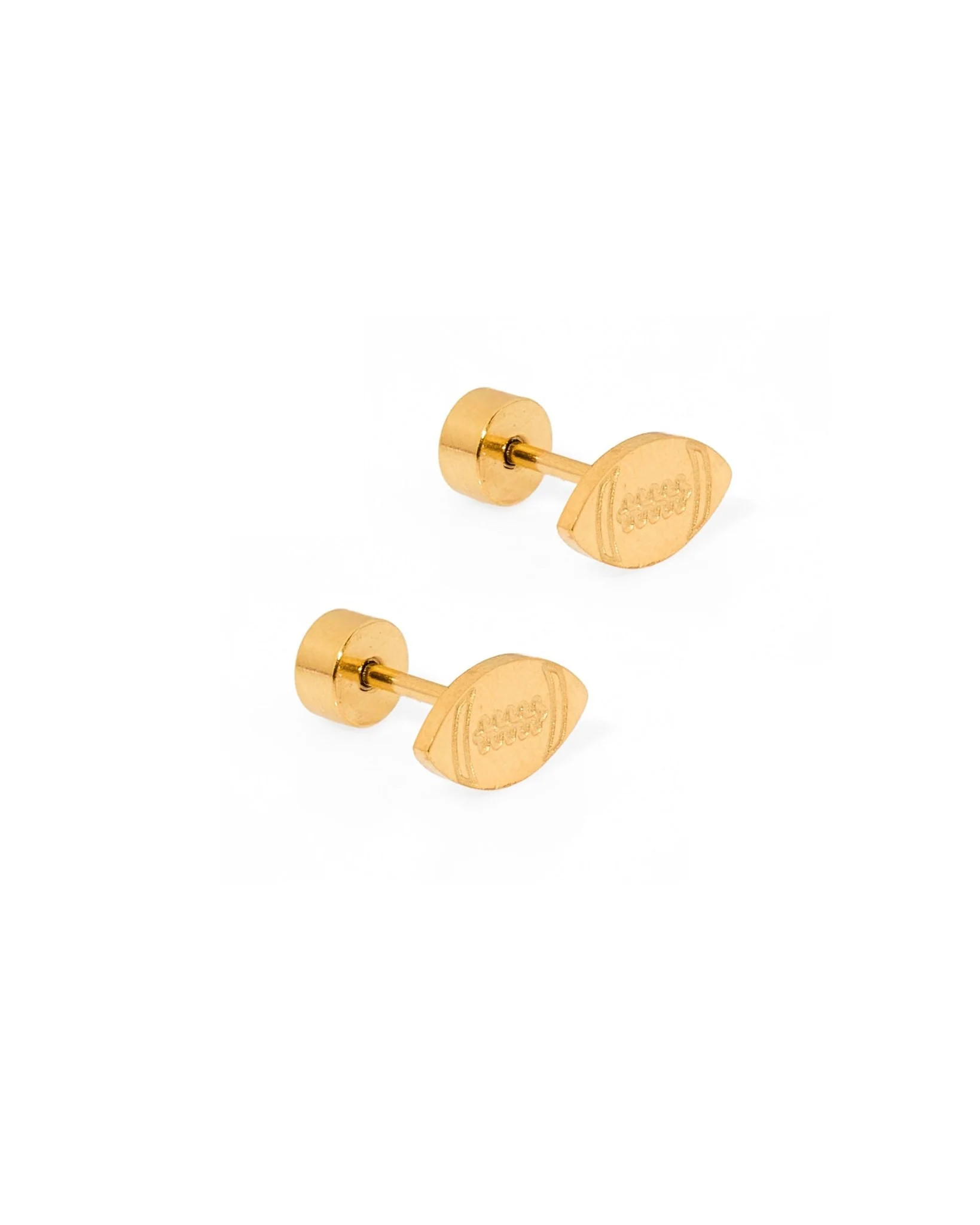 Screwback Stud Earrings - Football | LINNY CO LLC