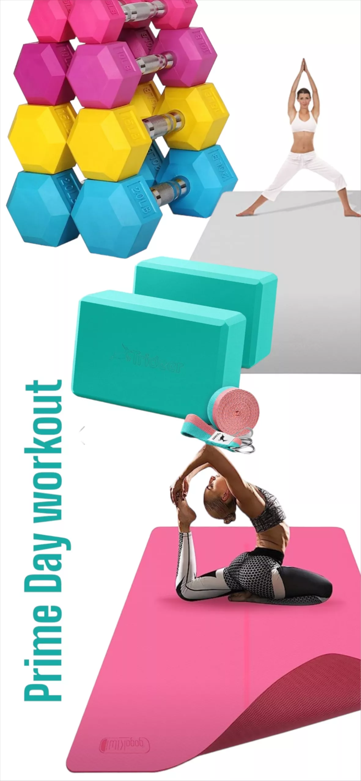 Trideer Yoga Blocks 2 Pack with Strap Yoga Blocks and Strap Set