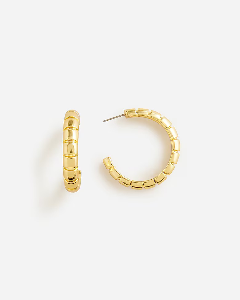 Ridged hoop earrings | J. Crew US