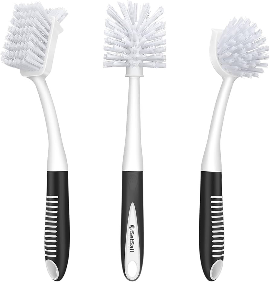 SetSail Dish Brush Set of 3 with Bottle Brush, Dish Scrub Brush with Long Handle Deep Cleaning Ha... | Amazon (US)