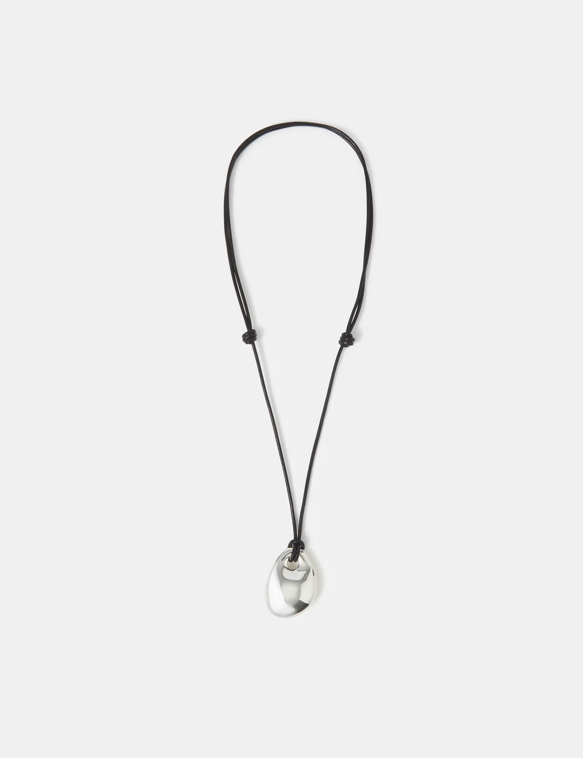 ACCESSORIZE Leather Silver Plated Pendant Necklace Silver | Marks & Spencer (UK)