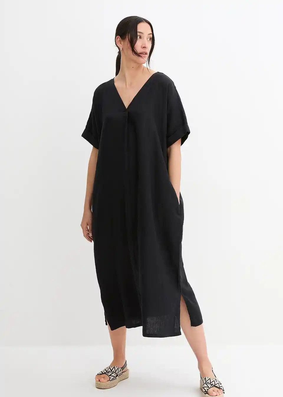 Kaftan-Kleid aus reinem Leinen | Bonprix DE