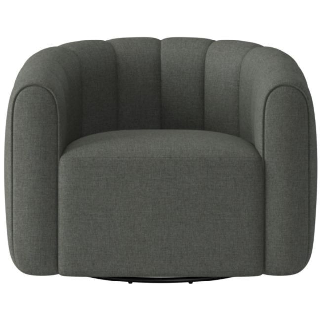 Fitz Swivel Chair Taylor Charcoal | CB2