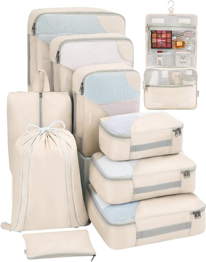 OlarHike Travel Essentials All Included 10 Set Sturdy Packing Cubes for Suitcases, Upgraded Anti-... | Amazon (US)