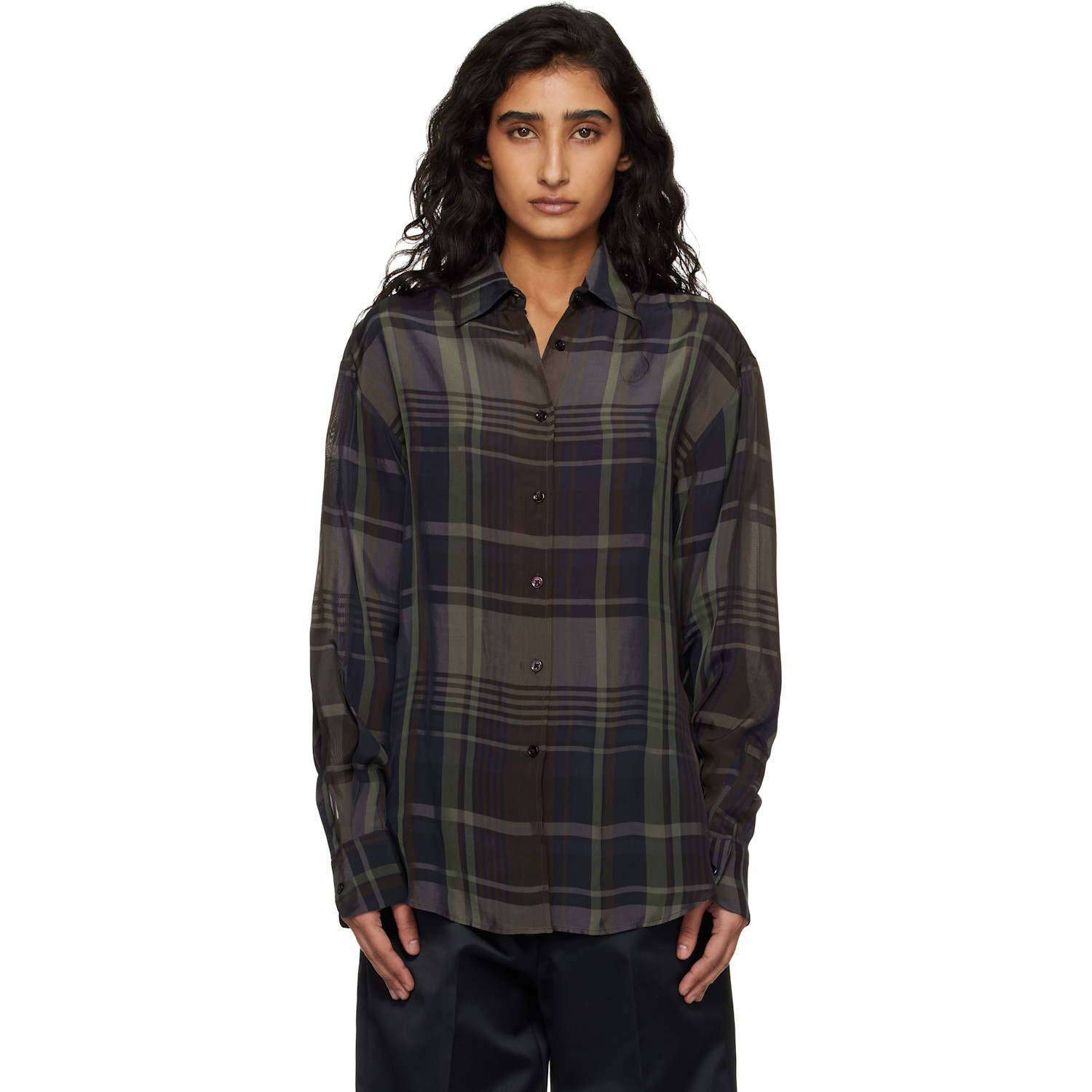 The Frankie Shop Multicolor Peri Sheer Fluid Shirt | SSENSE