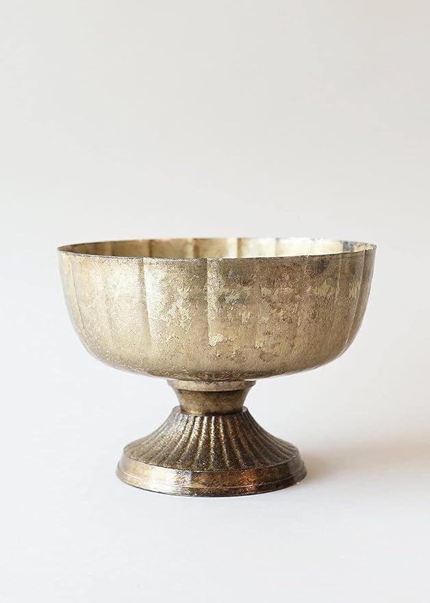 Distressed Gold Metal Compote Bowl - 5.5" Tall - Wedding, Event and Home Decor | Amazon (US)