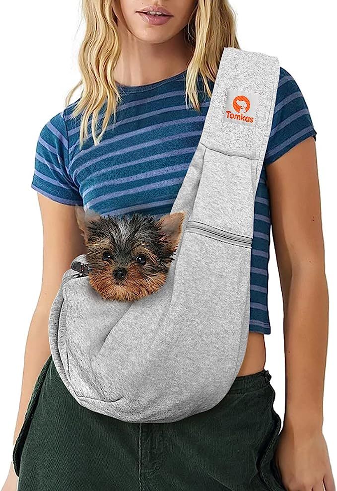 TOMKAS Dog Sling Carrier for Small Dogs pet Slings with Extra Pocket Storage Sling with Storage P... | Amazon (US)