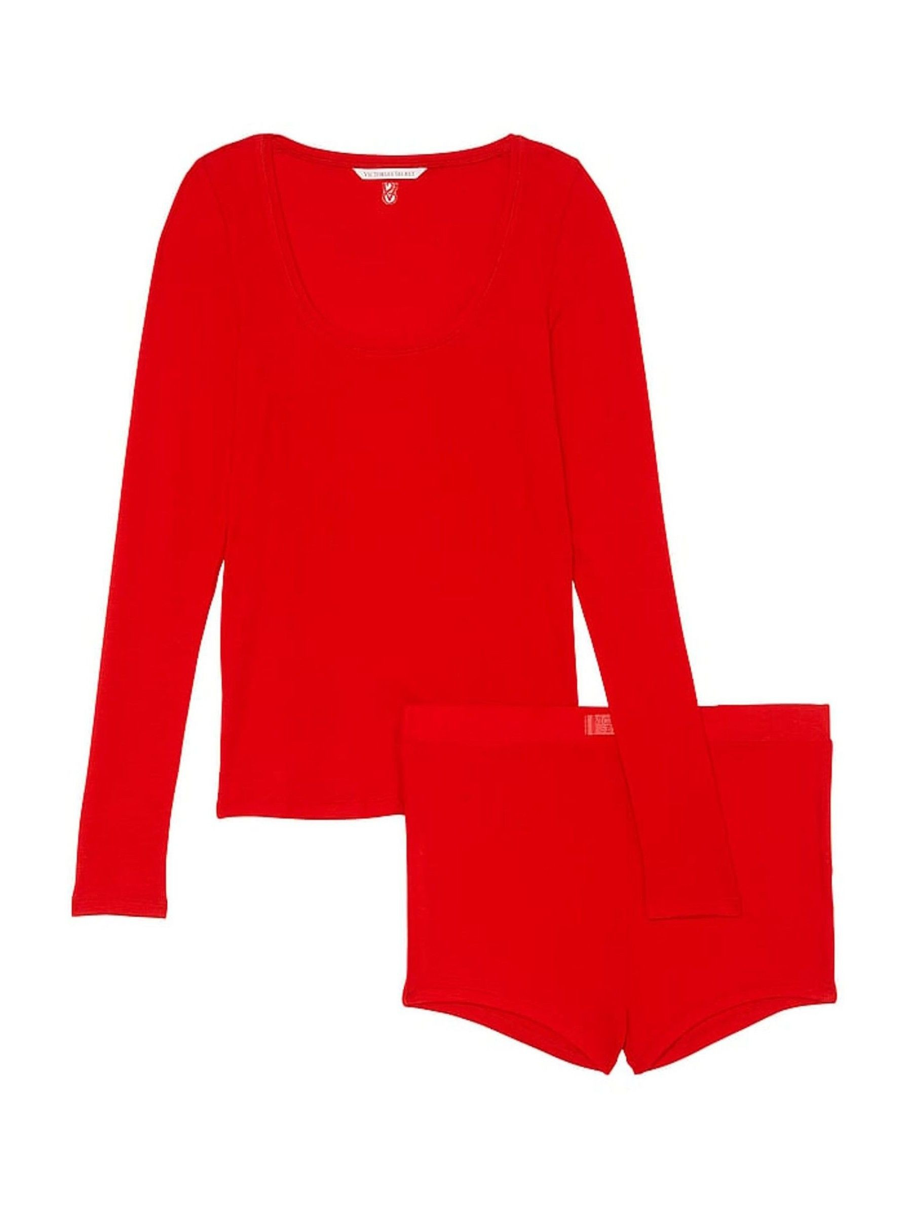 Lipstick Red Modal Rib Short Pyjama Set | Victoria's Secret UK | Victoria's Secret UK