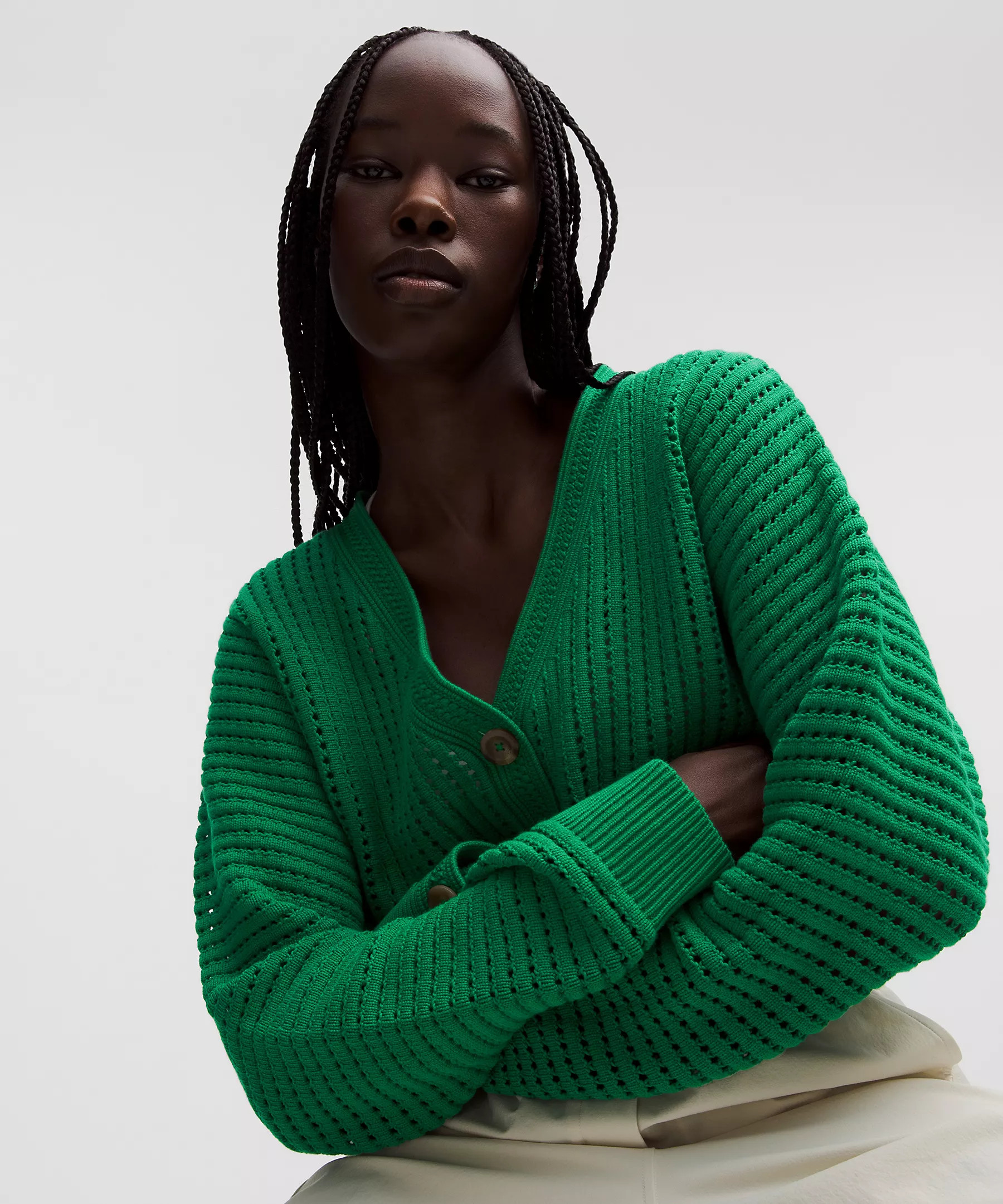 Cotton Crochet Mesh Relaxed-Fit Cardigan | Lululemon (US)