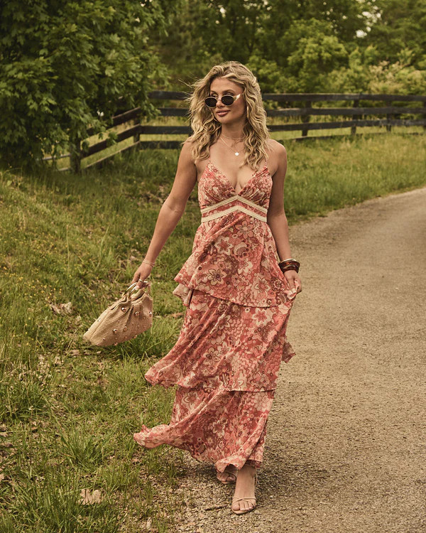 Wildflower Rodeo Tiered Floral Maxi Dress | VICI