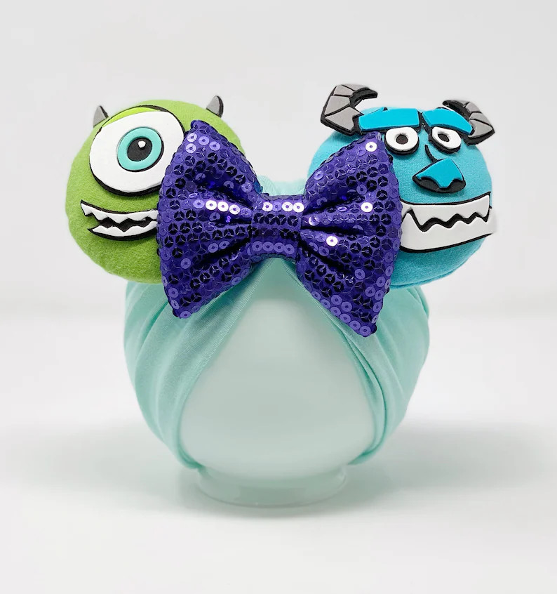 Monsters Inc || Minnie Ears Headwrap || Minnie Ears Turban || Sully and Mike Ears || Hollywood St... | Etsy (US)