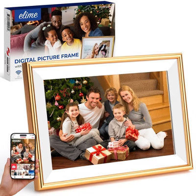 ELIME 10.1 inch WiFi Frameo Digital Photo Frame - Aluminum Frame - 32GB Storage, Micro SD Slot, Gold | Target