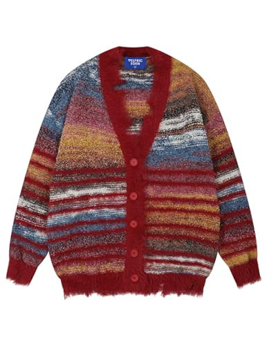 Aelfric Eden Cardigan Sweater Open Front Casual Knit Cardigans Pinstripe Fashion Sweaters 2025 Y2k Outfits Red | Amazon (US)