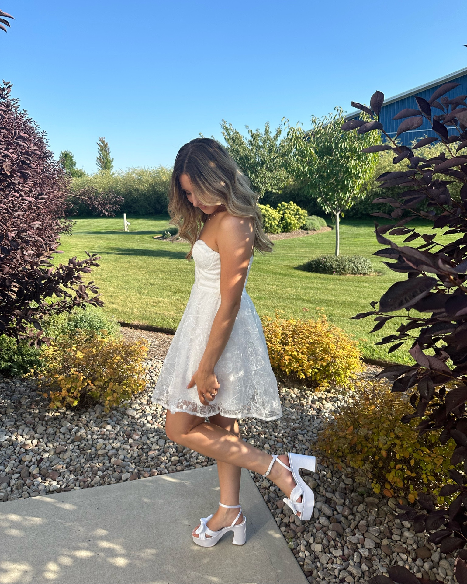 Rehearsal dinner fit!! Wearing a small in the dress- fits like a glove. Currently out of stock but may restock! Wearing a seven in shoes!

#LTKFindsUnder100 #LTKItBag #LTKWedding