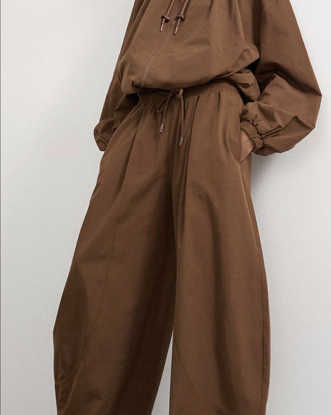 Fave outer wear I’ve bought yet! 
Pants size: 10
Brown parka: size M
Grey jumper: size M 