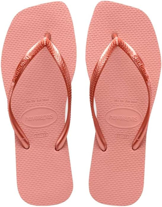 Havaianas Slim Square Toe Sandals Women's Pink Toe Sandals Shoes | Amazon (US)