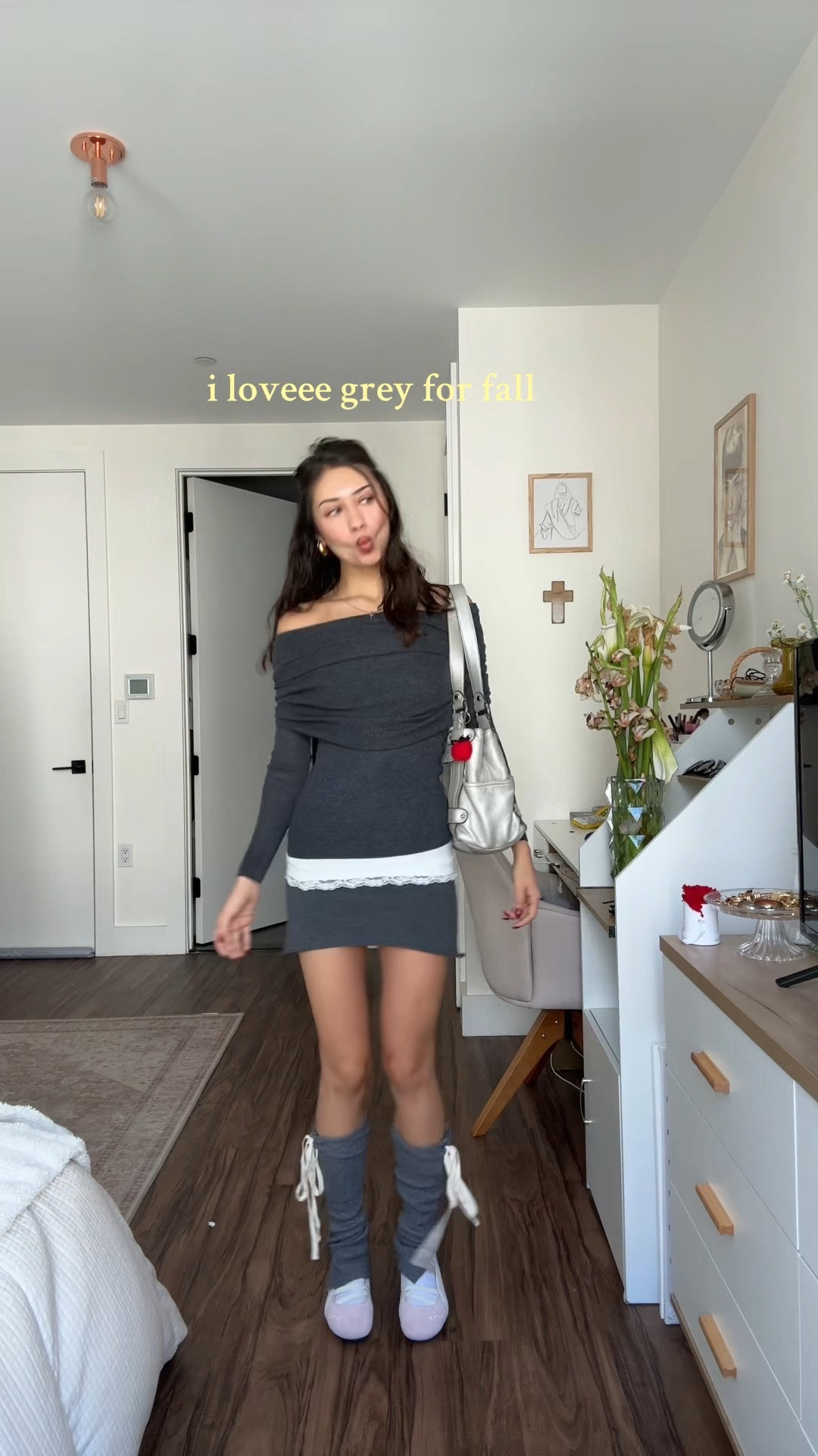 skirt was diyed! #fallootd #greyforfall #greyoutfitinspo #greylongsleeve #lacetrimcami #outfitinspo #pinterest #legwarmers #balletspeedcat 

#LTKSeasonal #LTKStyleTip #LTKPetite