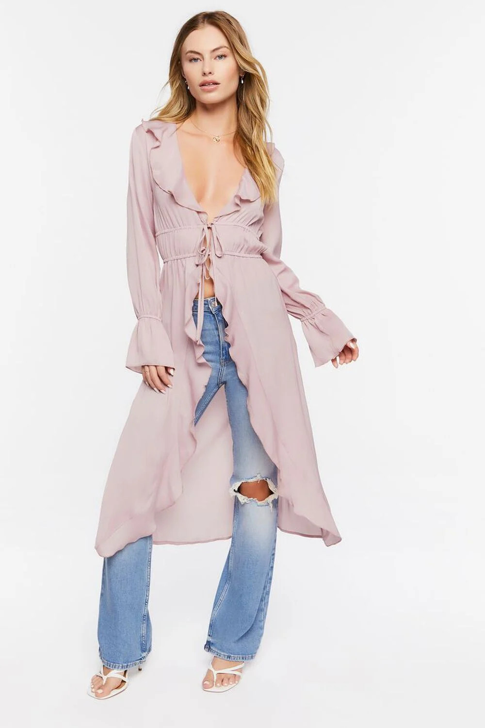Ruffled Duster Kimono | Forever 21 (US)