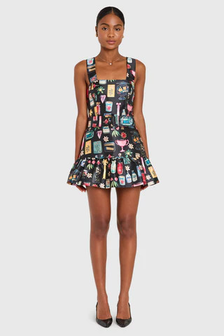 Amanda Uprichard Lena Skort Romper in Treasure Print in Black Treasure Print - Size S | Amanda Uprichard