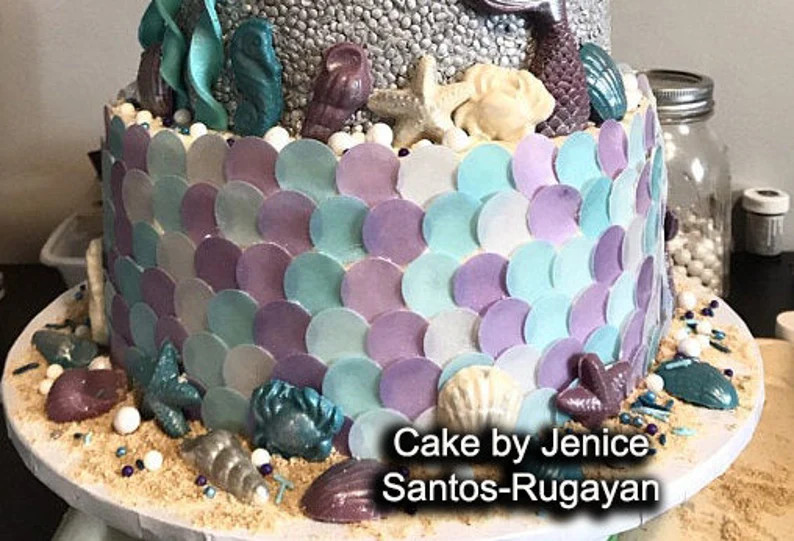 Mermaid beach party decorations, 160  1" wafer paper dots. For under the sea parties to make fish... | Etsy (US)