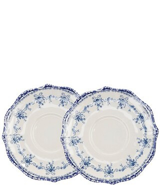 Southern Living Caroline Collection Blue & White Chinoiserie Saucers, Set of 2 | Dillard's | Dillard's