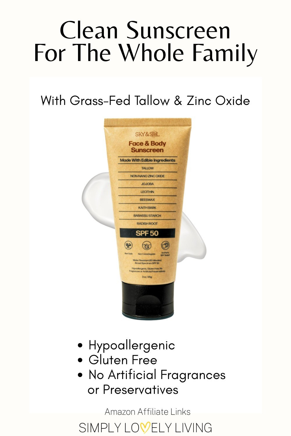 Non toxic sunscreen lotion for the whole family! Clean ingredients with grass-fed tallow and zinc oxide. Hypoallergenic, gluten free, no artificial fragrances or preservatives. Sunblock for Summer beach days and pool days. #summer #nontoxic

#LTKBeauty #LTKTravel #LTKSwim