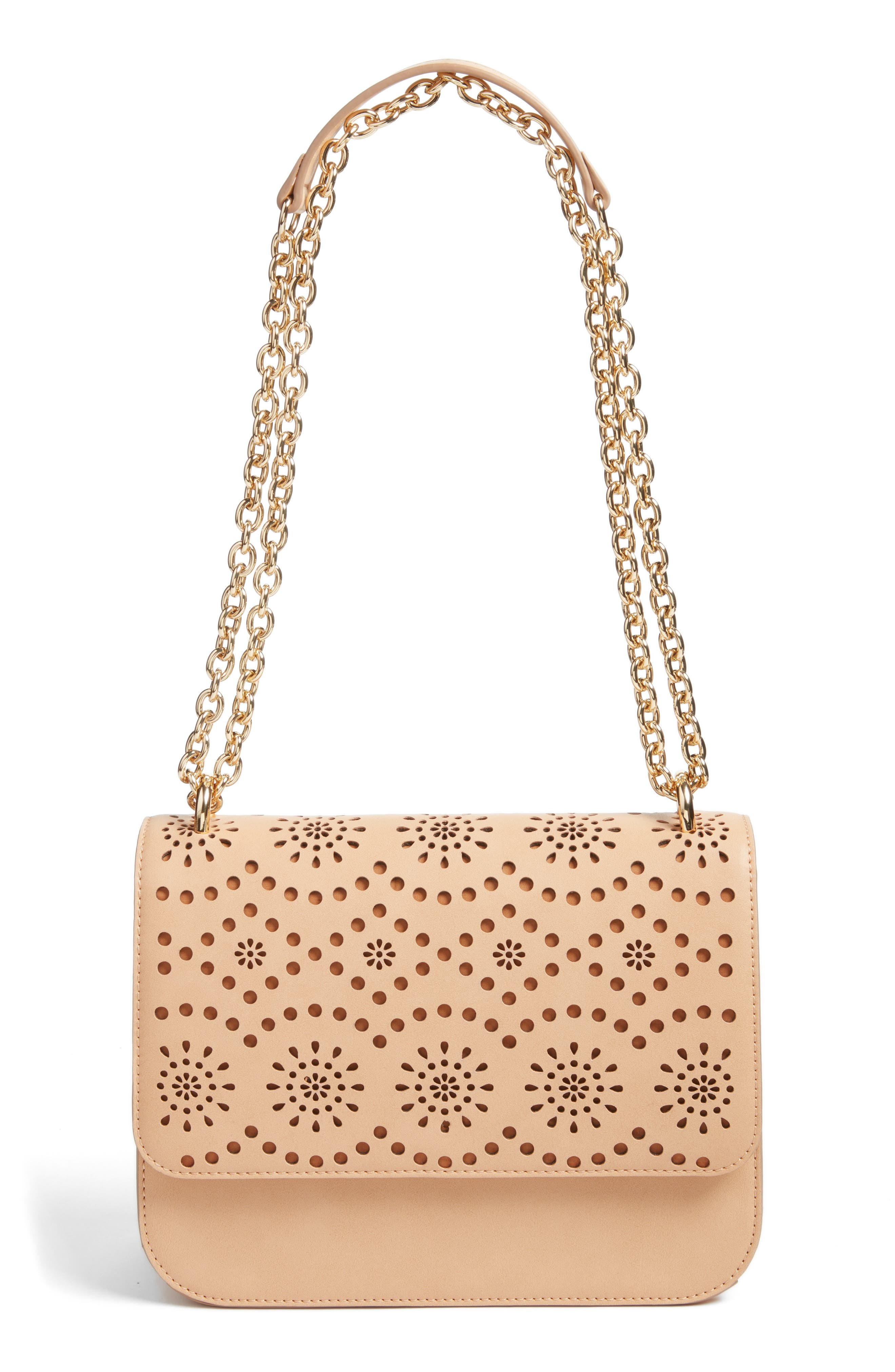 Dahlia Perforated Faux Leather Shoulder Bag | Nordstrom