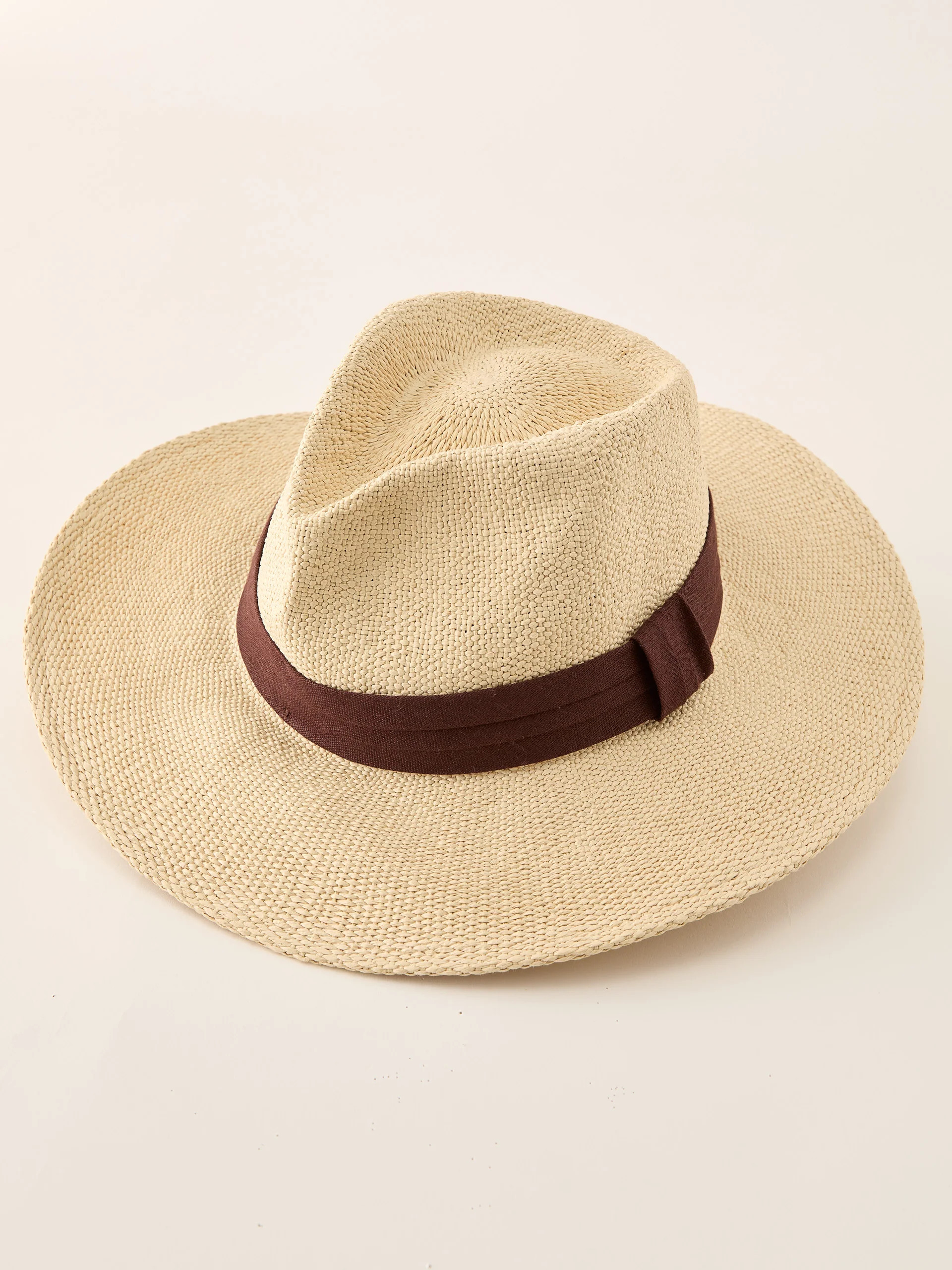 J.McLaughlin Men's Robert Raffia Hat Natural/Brown, Size Medium | J.McLaughlin