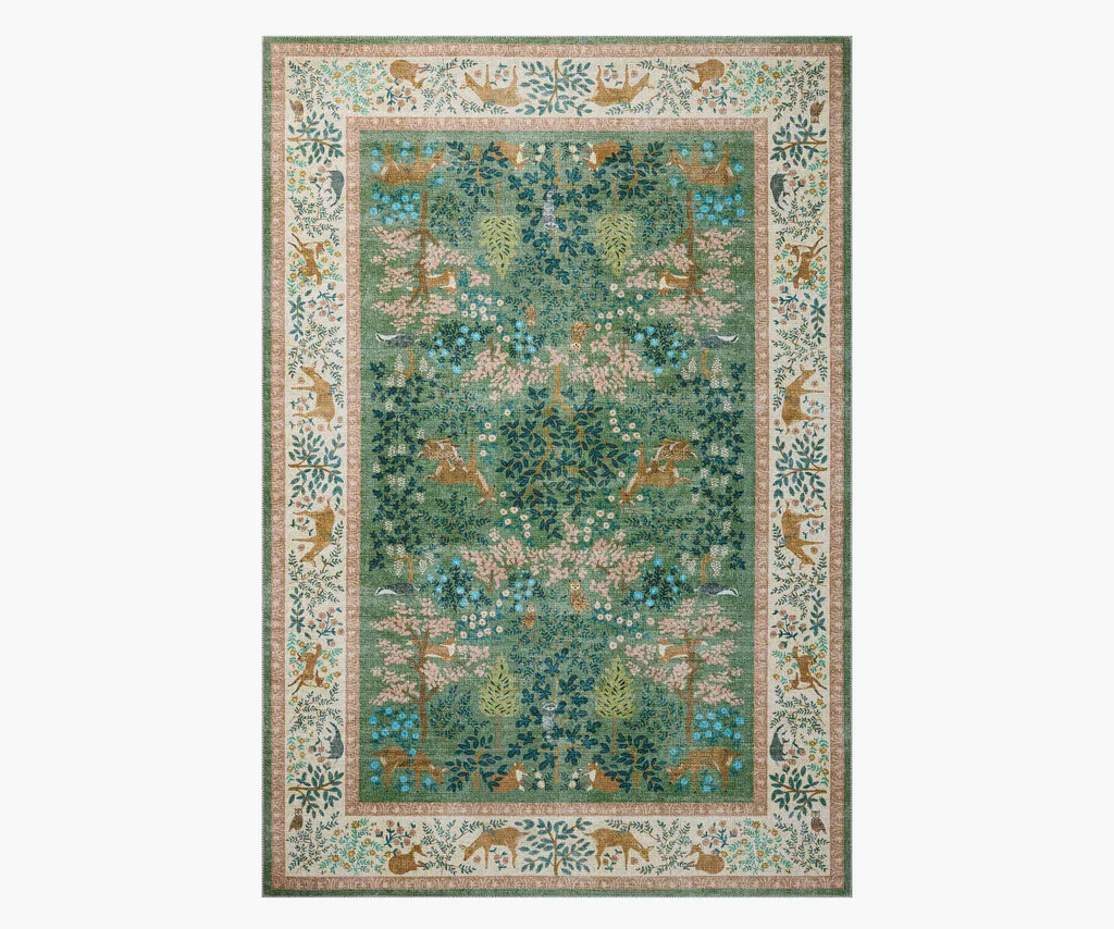 Canopy Woodland Printed Rug - Sage | Rifle Paper Co.