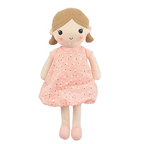 Linzy Toys, Soft Plush Light Pink Blue Emily Rag Doll for Girl, 15" My First Rag Doll, Muñecas de Tr | Amazon (US)