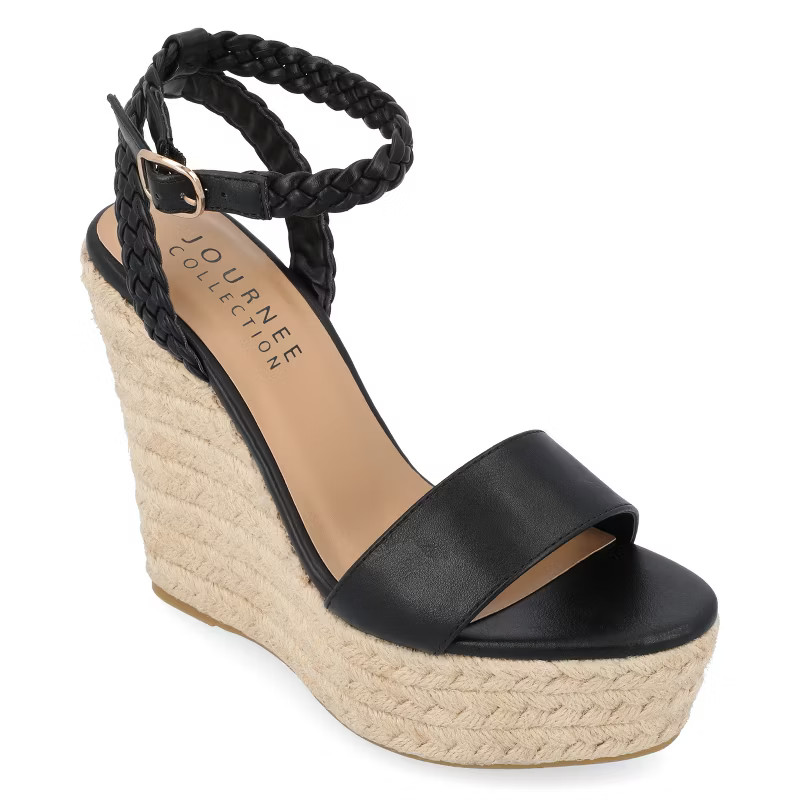 Journee Collection Womens Andiah Tru Comfort Foam Buckle Espadrille Wedge Sandals | Target