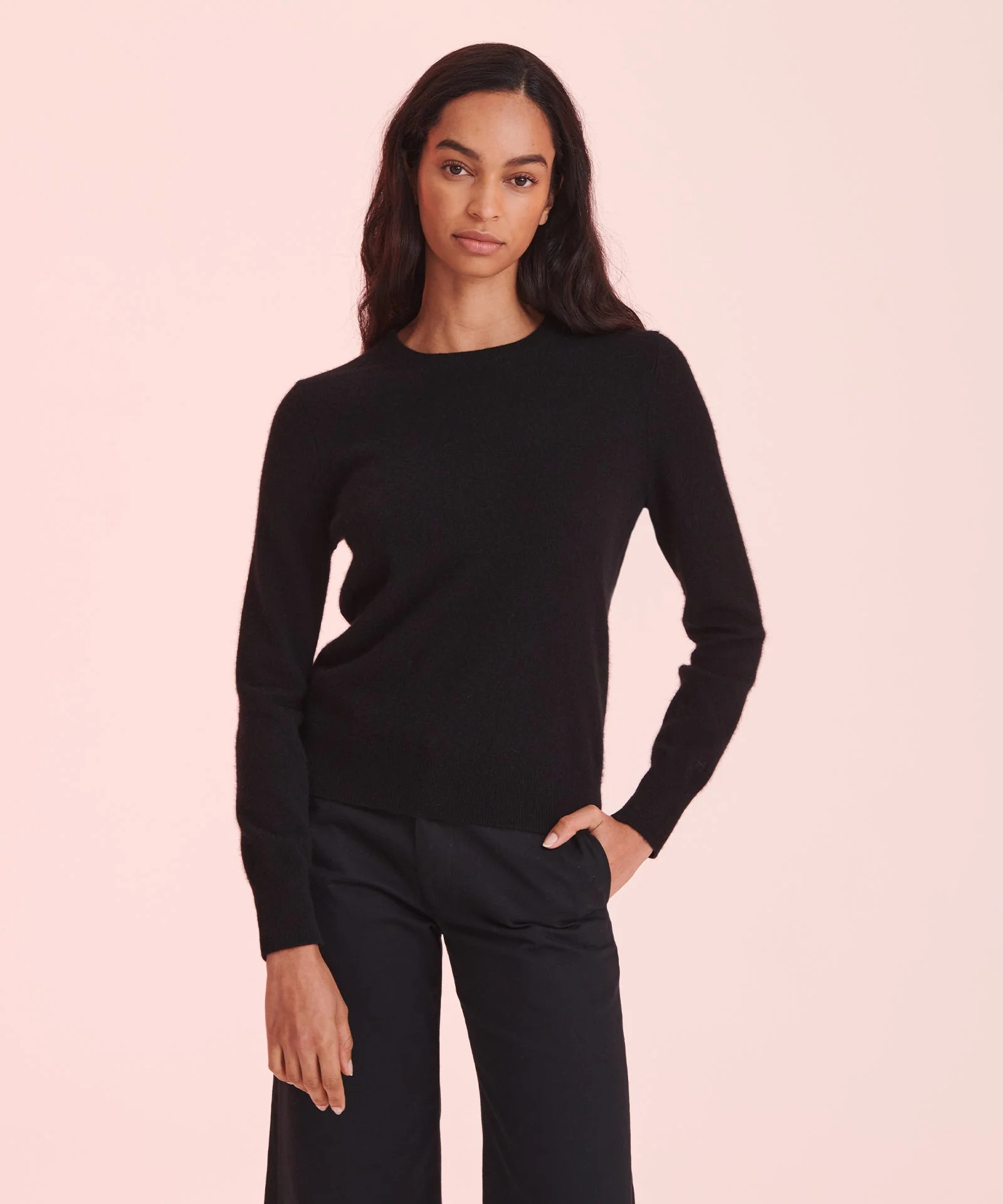 Limited Edition Embroidery - Women's Original Cashmere Sweater in Black | NAADAM