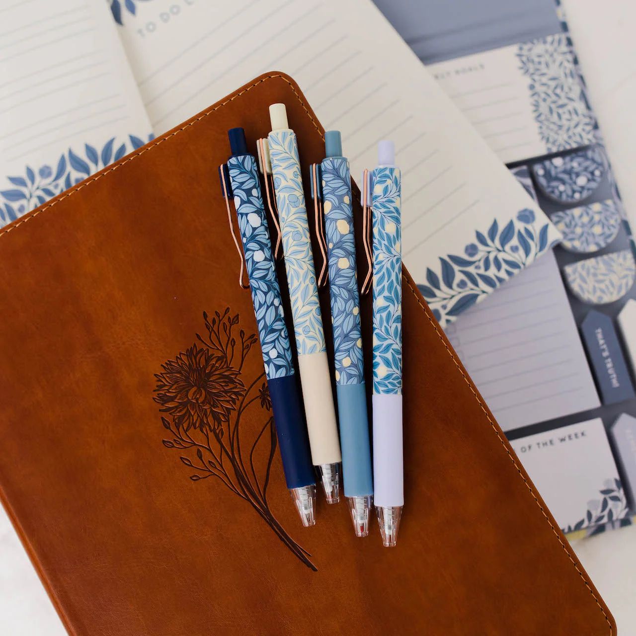 French Blue Floral Pen Set | The Daily Grace Co.