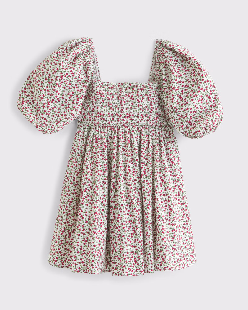 The A&F Emerson Poplin Puff Sleeve Mini Dress | Abercrombie & Fitch (US)