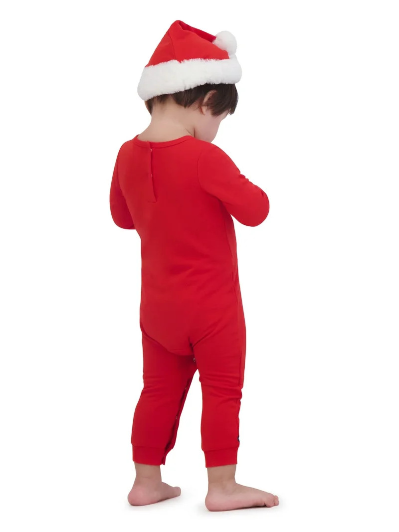 The Grinch Christmas Baby Red Coverall and Santa Hat, Sizes 0/3M-24M | Walmart (US)
