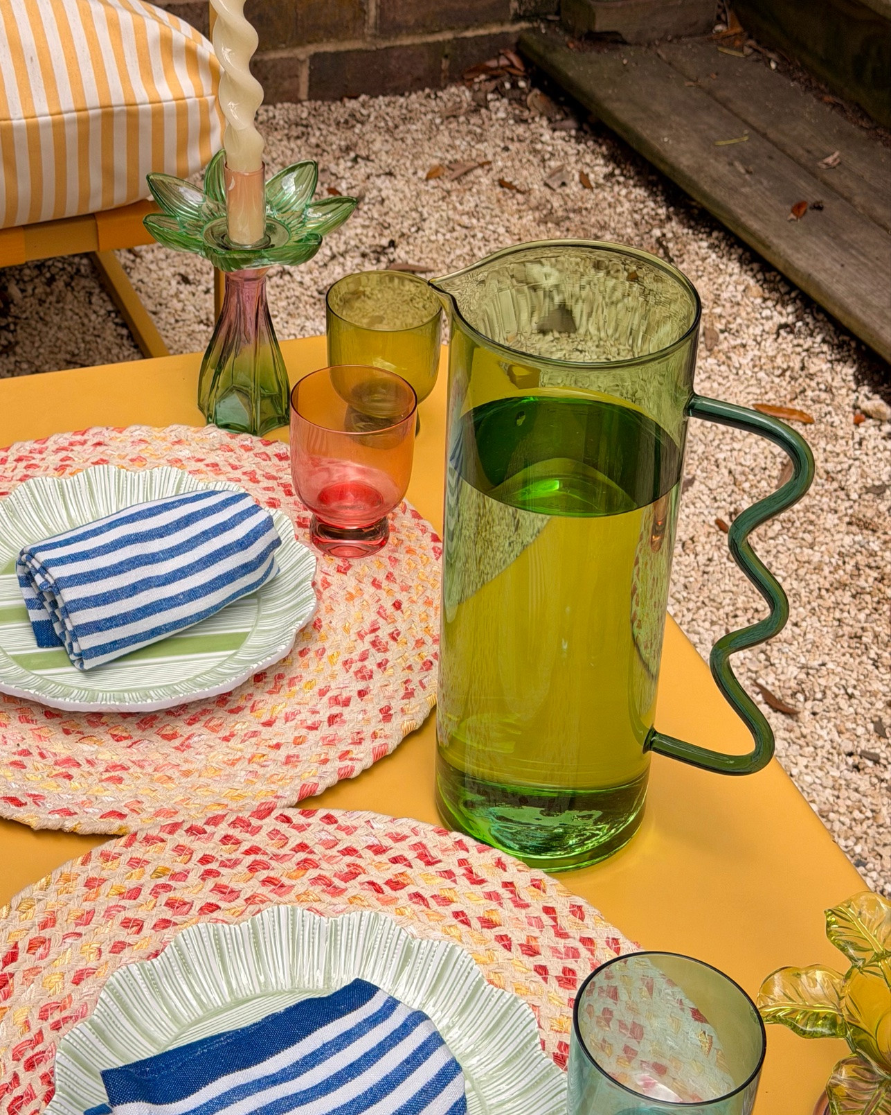 cutest summer water jug ever!!! #summerhome #homedecor #maximalist