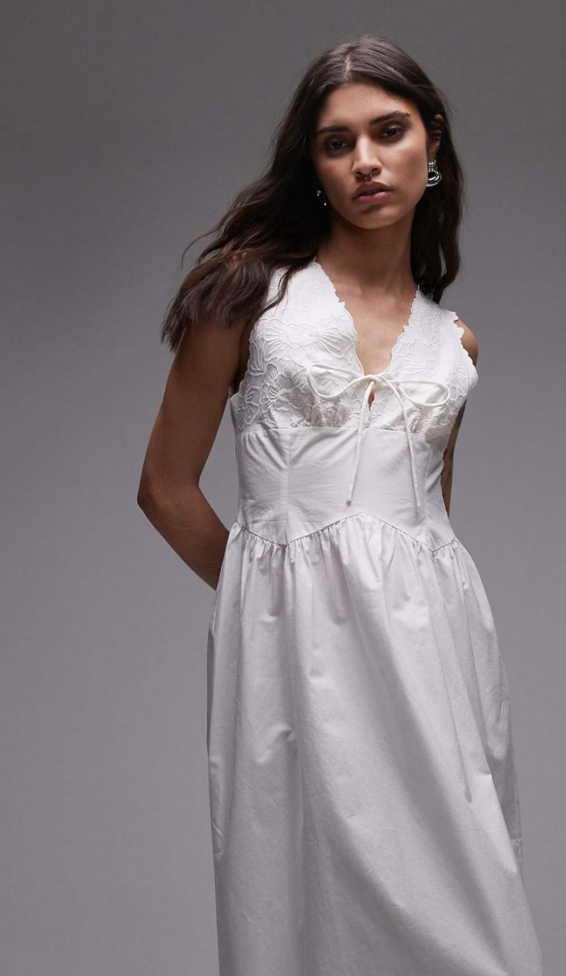 Embroidered Midi Dress