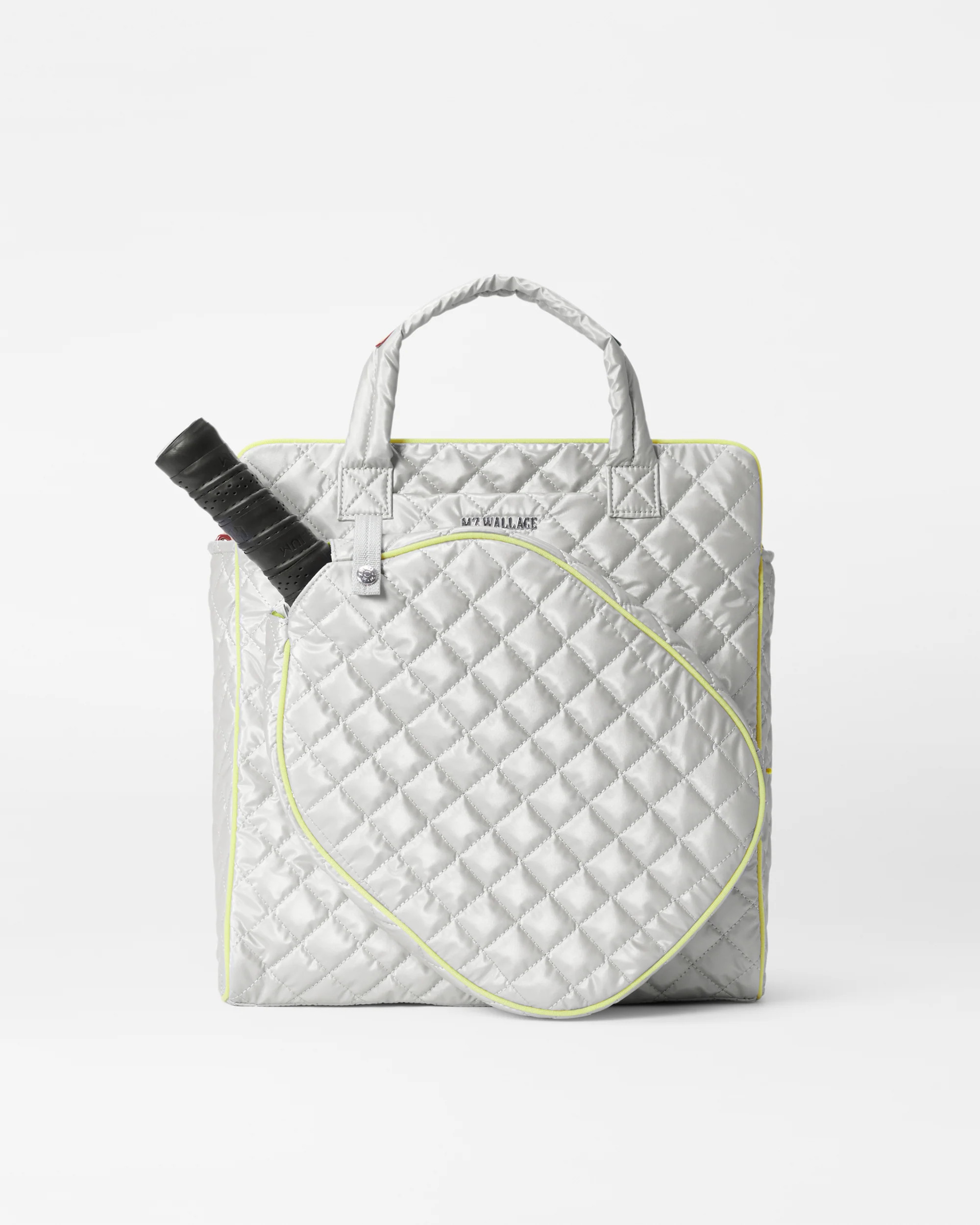 MZ Wallace Oyster Metallic/Acid Yellow Pickleball Tote | MZ Wallace