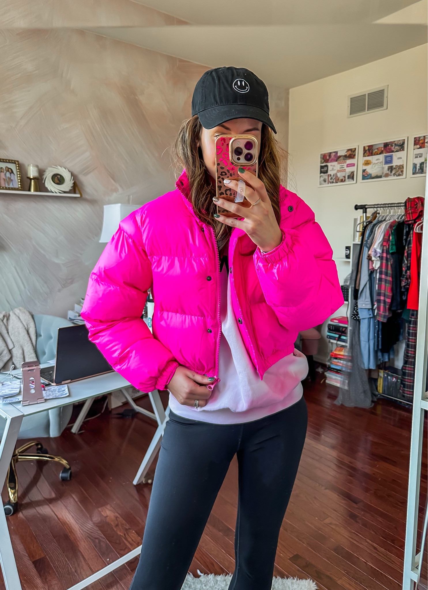 20% off this hot pink puffer coat with petal & pup code ERICALIGENZA20 💖 black smiley face baseball hat 🖤

#LTKunder100 #LTKGiftGuide #LTKSeasonal