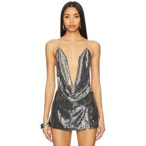 Jaded London Sequin Asteria Top in Black and Grey 0 XS New Womens Backless Crop | Poshmark