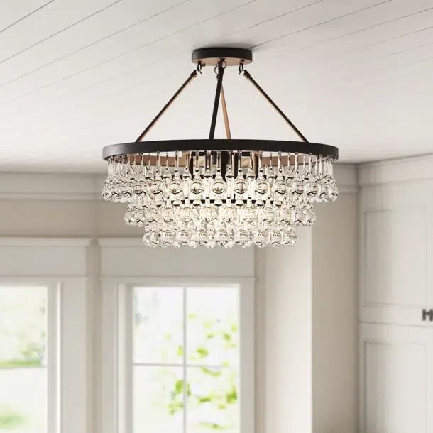 Mcknight Glass Semi Flush Mount | Wayfair North America