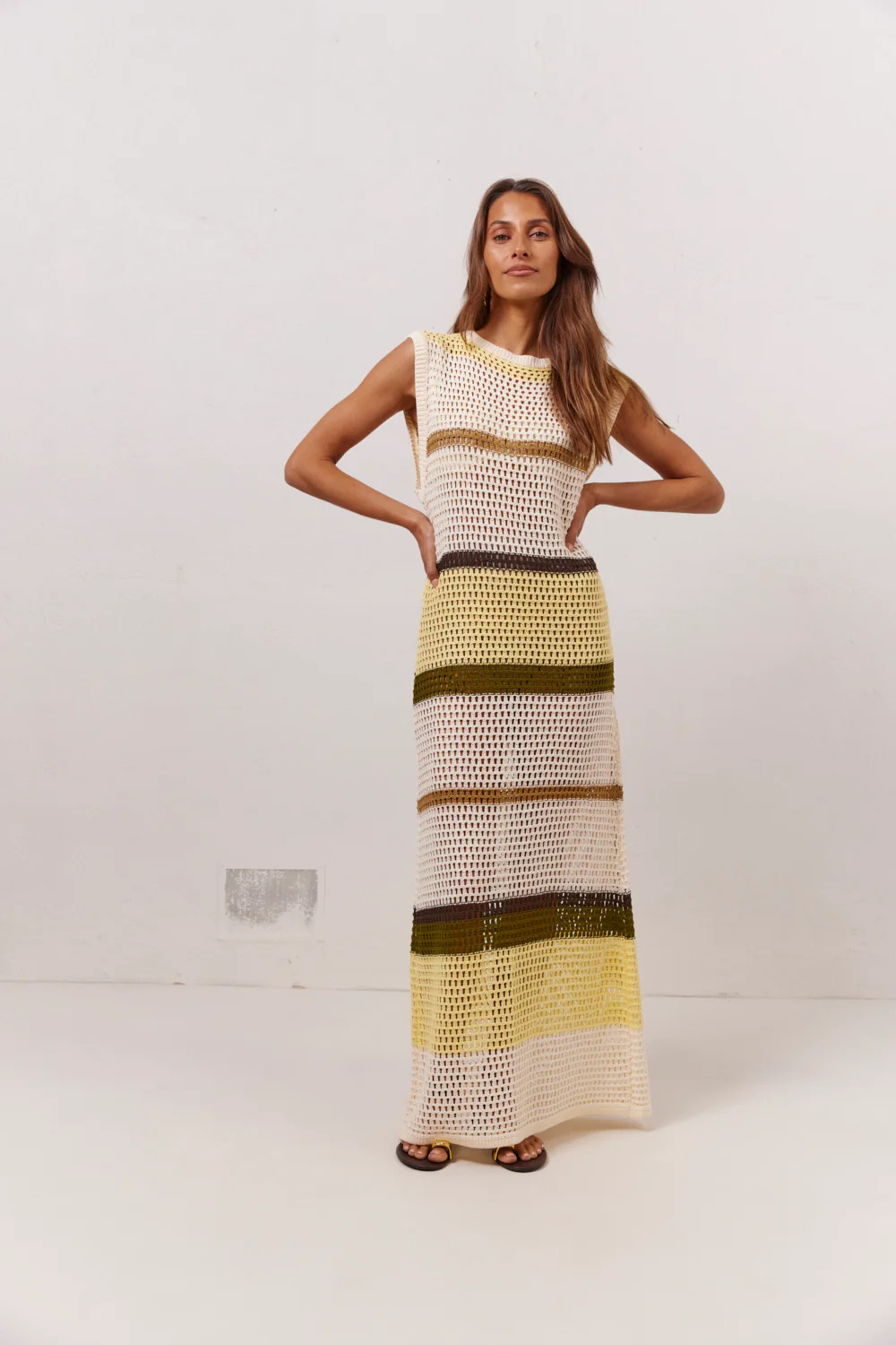 Ezra Knit Maxi Dress Yellow | VRG Grl