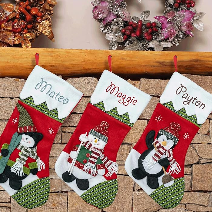 Personalized Christmas Stockings - Custom Christmas Stockings, 3D Plush Character Stocking, Embro... | Amazon (US)
