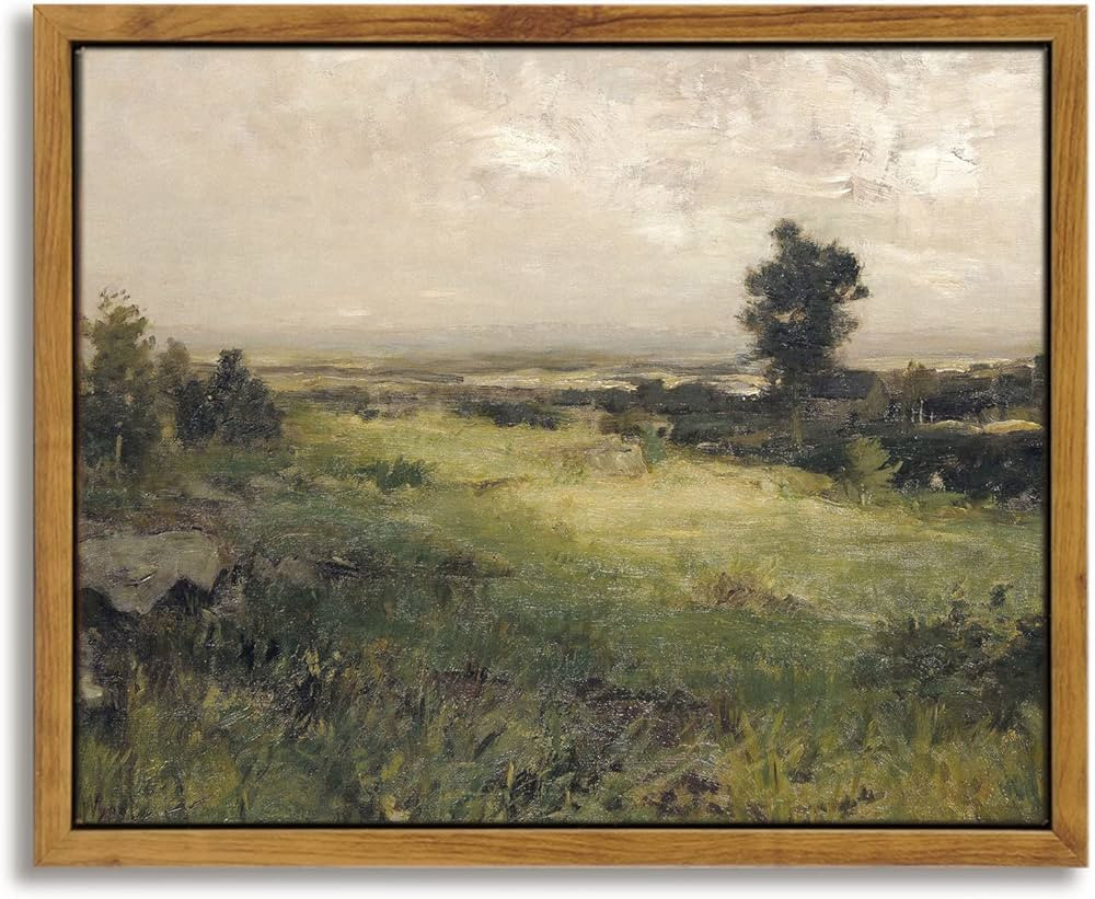 InSimSea The Vast Grassland Wall Art Room Decor, Classical Scenery Oil Painting Canvas Art Wall D... | Amazon (US)