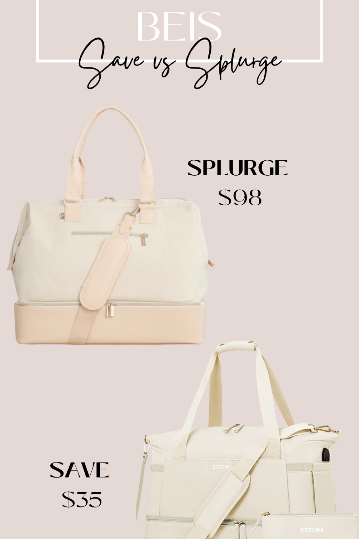 Beis save vs splurge! 

#LTKGiftGuide #LTKunder50 #LTKstyletip