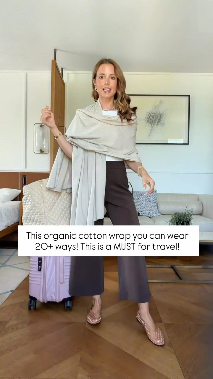 My Amazon travel outfit of the day! Europe travel outfit. Wrinkle-resistant modal-blend pants in XXS + new colors! XS in seamless bodysuit. I love this organic cotton wrap you can style 20+ ways! Jelly ballet flats are whole sizes only and run a smidge big - size down if you’re a half size. I’m a 6.5 and did a 6. Beis luggage set with matching covers. Quilted travel tote with a million pockets!

#LTKgrwm #LTKootd #LTKTravel