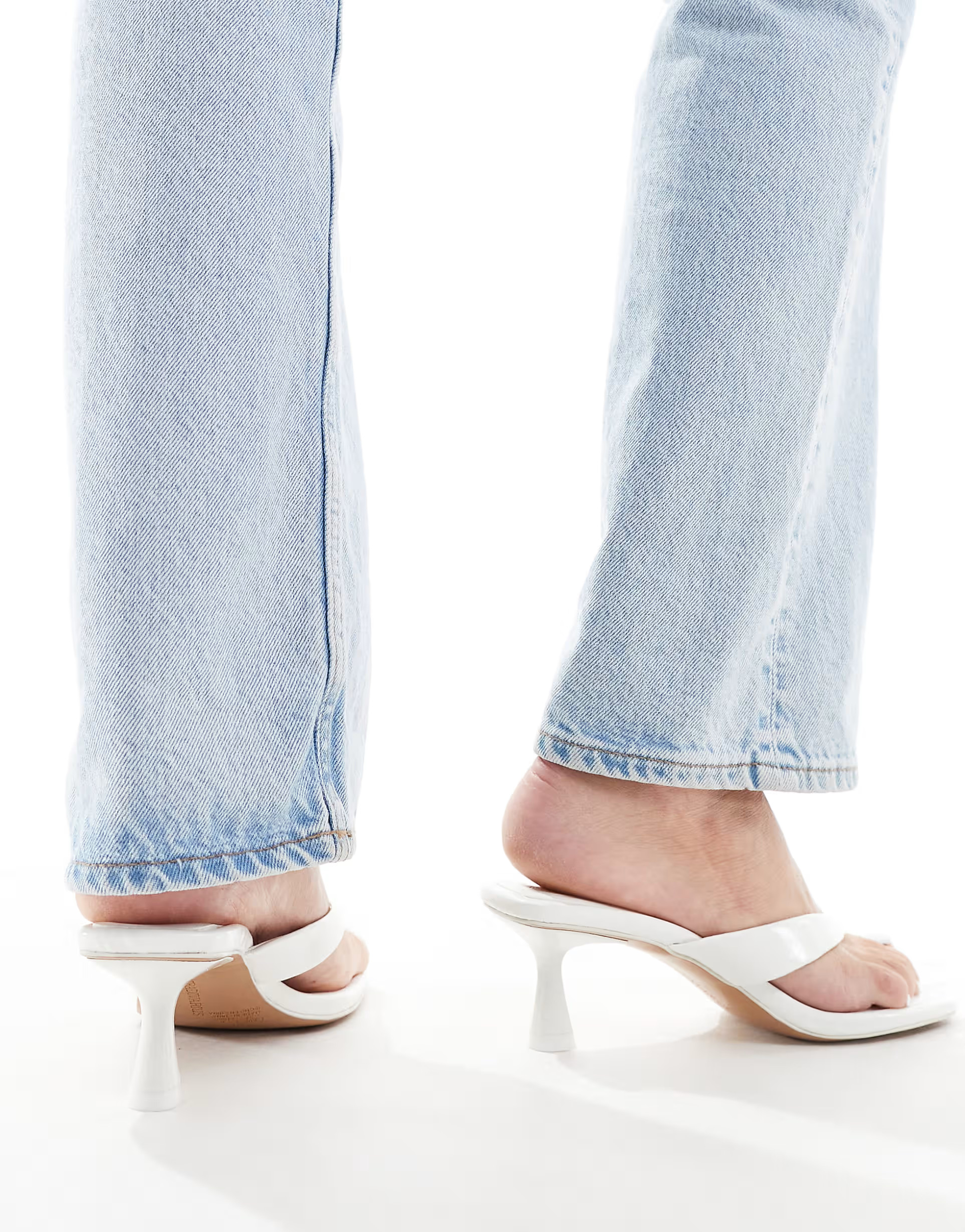 Stradivarius heeled slingback in white | ASOS (Global)