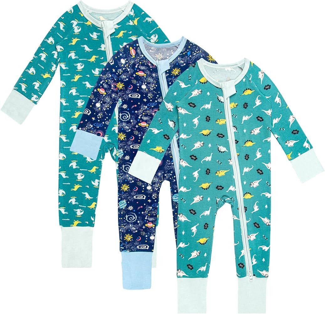 Rayon of Bamboo Pajamas Rompers 2 Way Zipper Long Sleeve Footless Rompers | Amazon (US)